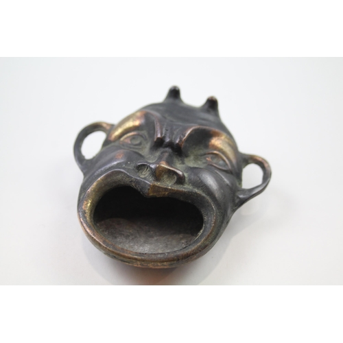 2379 - A brass devil design ashtray - approx. gross weight 208g