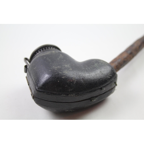 2380 - An antique meerschaum and .950 silver topped smoking pipe - approx. 29cm long