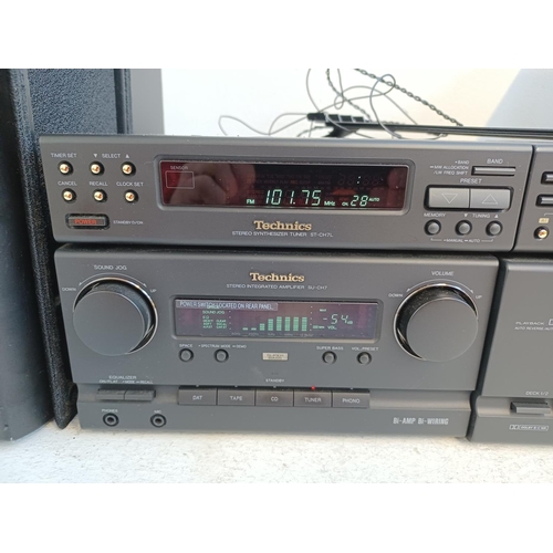 862A - A four piece Technics hi-fi system comprising ST-CH7L tuner, SU-CH7 amplifier, SL-CH7 CD player and ... 