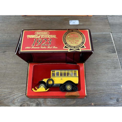 333 - Nine boxed Matchbox Models of Yesteryear die-cast model vehicles to include five fire engine series ... 