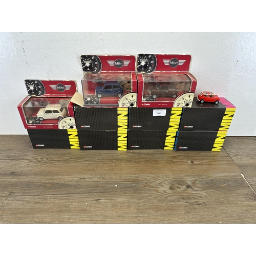 340 - Ten boxed Corgi Mini die-cast model vehicles to include CC86503, CC86502, CC86505, CC82207 etc.