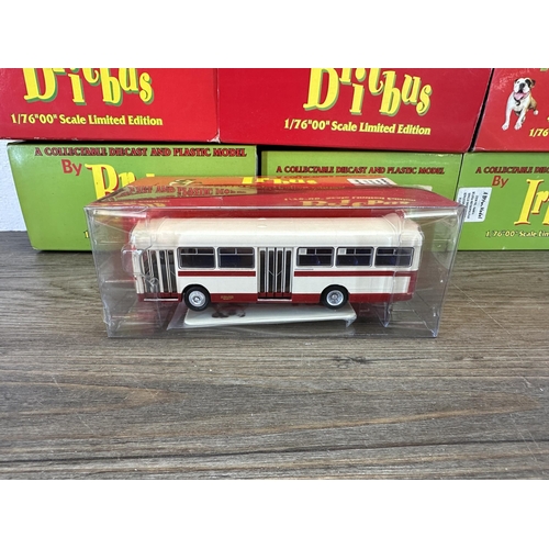 356 - Twelve boxed 1:76 scale die-cast model buses, ten Britbus and two Irbus