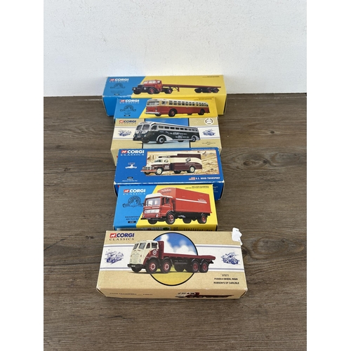 377 - Six boxed Corgi Classics die-cast model vehicles, 56401, 16401, 97971, 21201, 98472 and 54003