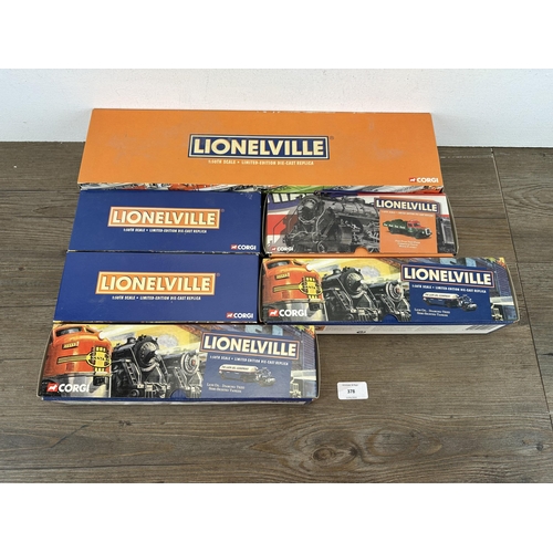 378 - Six boxed Corgi Lionelville Limited Edition 1:50 scale die-cast model vehicles, two US52906, two US5... 