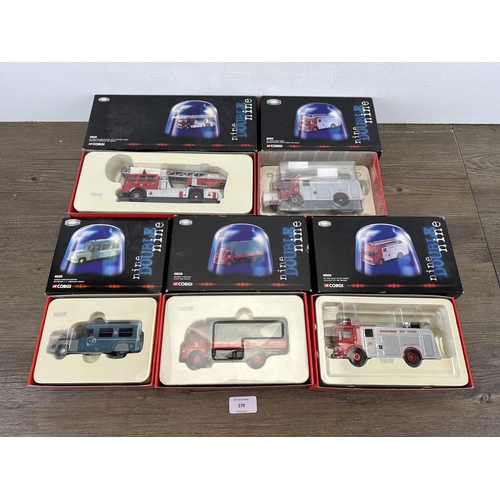 379 - Five boxed Corgi Nine Double Nine Limited Edition die-cast model vehicles, CC10901, CC10304, CC10306... 