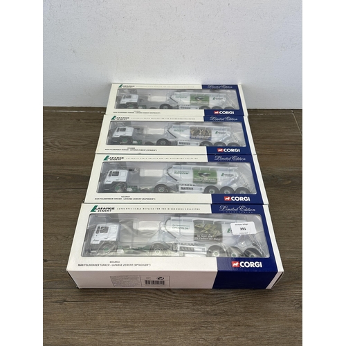 391 - Four boxed Corgi Lafarge Zement limited edition 1:50 scale die-cast model vehicles, two CC12010, CC1... 