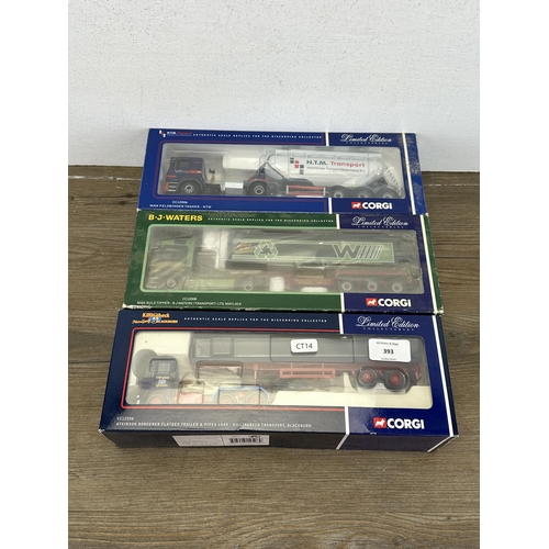 393 - Three boxed Corgi limited edition 1:50 scale die-cast model vehicles, CC12508, CC12008 and CC12006