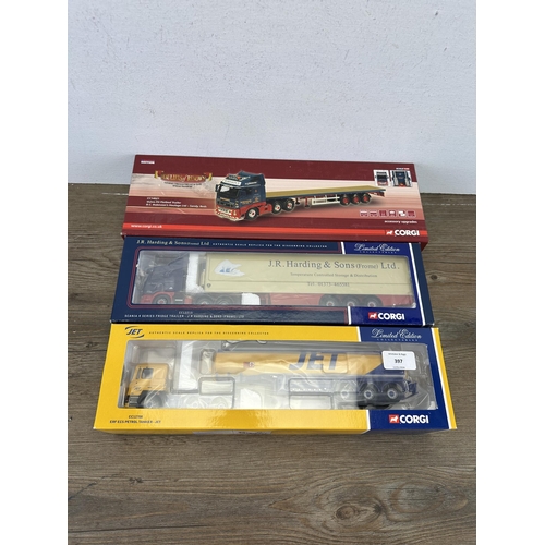 397 - Three boxed Corgi limited edition 1:50 scale die-cast model vehicles, CC12708, CC12215 and CC14021