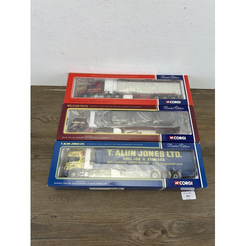 410 - Three boxed Corgi limited edition 1:50 scale die-cast model vehicles, CC12808, CC12913 and CC13102