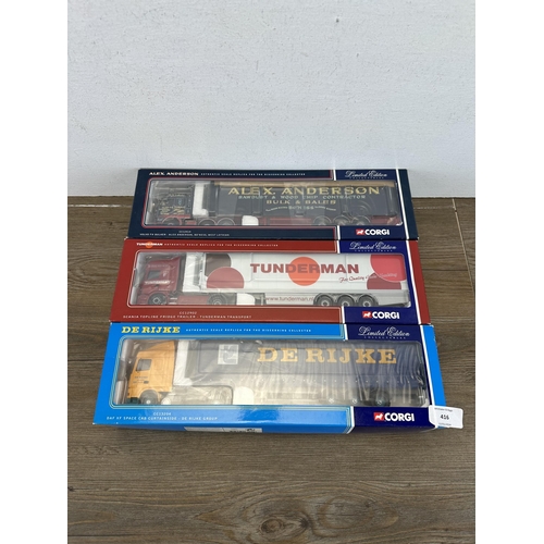 416 - Three boxed Corgi limited edition 1:50 scale die-cast model vehicles, CC13204, CC12902 and CC12414