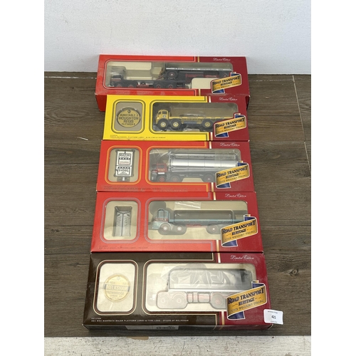 421 - Five boxed Corgi Road Transport Heritage The Golden Years
limited edition 1:50 scale die-cast model ... 