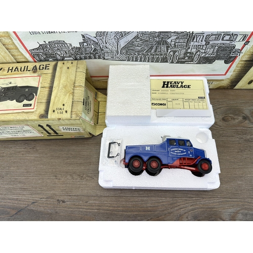 429 - Two boxed Corgi heavy Haulage limited edition 1:50 scale die-cast model vehicles, CC11102 and CC1230... 