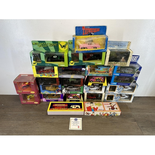 434 - A collection of boxed Corgi TV related die-cast model vehicles to include The Beatles Yellow Submari... 