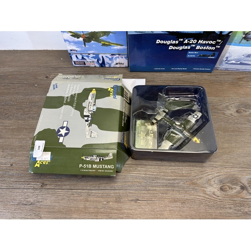 441 - Five boxed 1:72 scale die-cast models, Gemini Aces GAUSA 2001 North American P-51B Mustang Bald Eagl... 