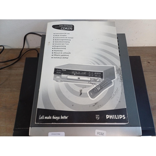 867 - Two items, one Philips CDR570 CD recorder with instruction manual and one Sony RDR-HXD790 HDD/DVD re... 