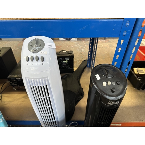 1006 - Three items, one Devola panel heater and two tower fans