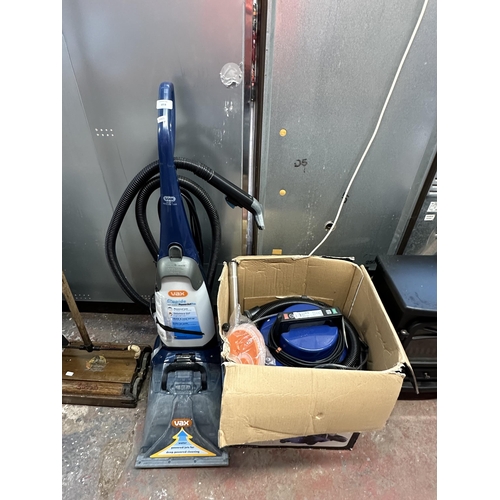 1018 - Two Vax carpet washers, one Rapide Power Jet Pro upright and one boxed V-020 cylinder