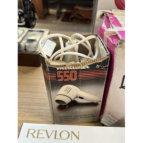 991 - Seven boxed items to include Revlon hair styler electric hair styling brush, Visage Pro Style footsp... 