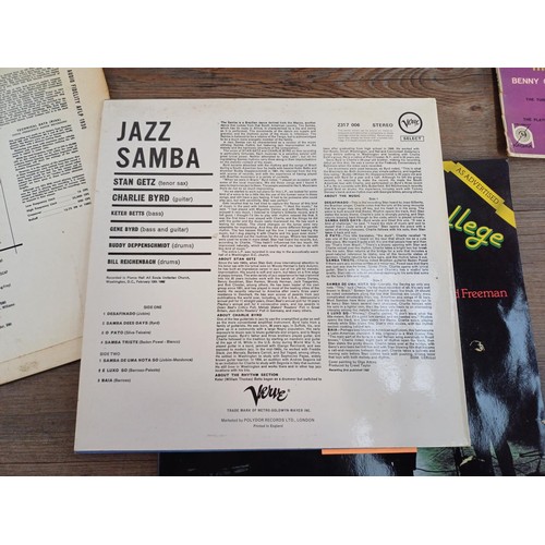 979 - Seven jazz LP vinyl records to include Stan Getz/Charlie Byrd 'Jazz Samba', The Modern Jazz Quartet ... 