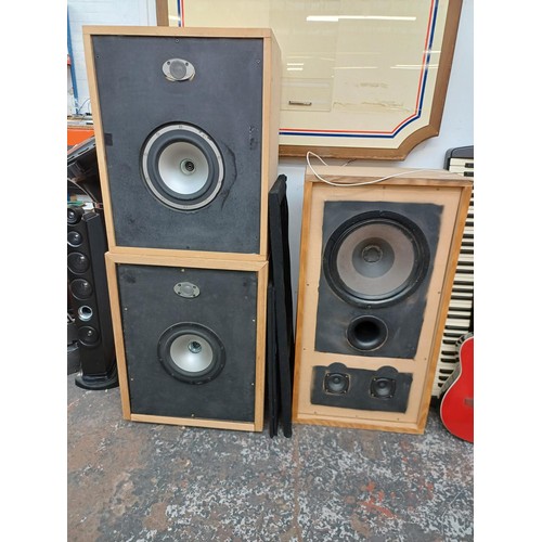 981 - Three homemade speaker cabinets - tallest approx. 86cm high