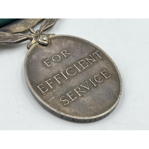 2002 - A George VI Territorial Service medal presented to 2066449 Bdr. D. A. Williams R. A.