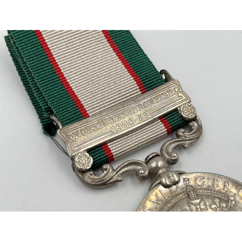 2005 - A George VI Indian General Service medal with North West Frontier 1936-37 clasp presented to 935 Spr... 