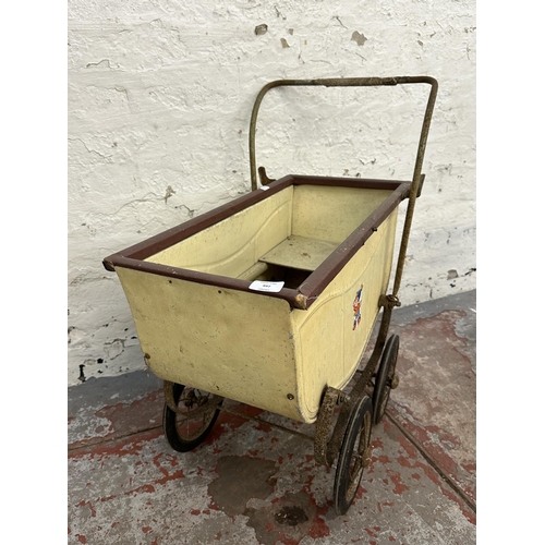 497 - Two items, one Lines Bros Ltd doll's pram and one Tri-ang pedal tricycle