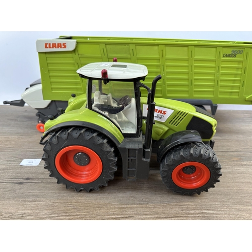 503 - A Happy People Claas 870 Axion remote control 1:16 scale model tractor and Cargos 9600 trailer