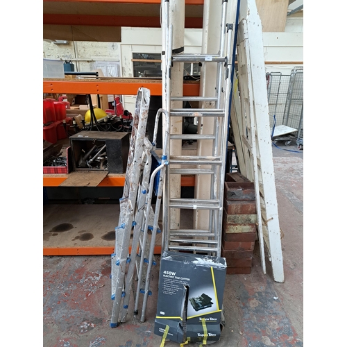 1051 - Four aluminium step ladders