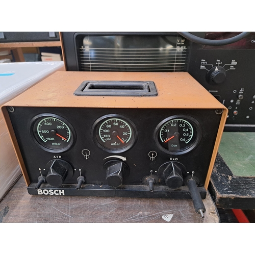 1089 - Two vintage Bosch 240v testers, one pressure vacuum and one motor