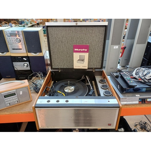 875 - A late 1960s Murphy A55G record player fitted with BSR four-speed autochanger turntable with instruc... 