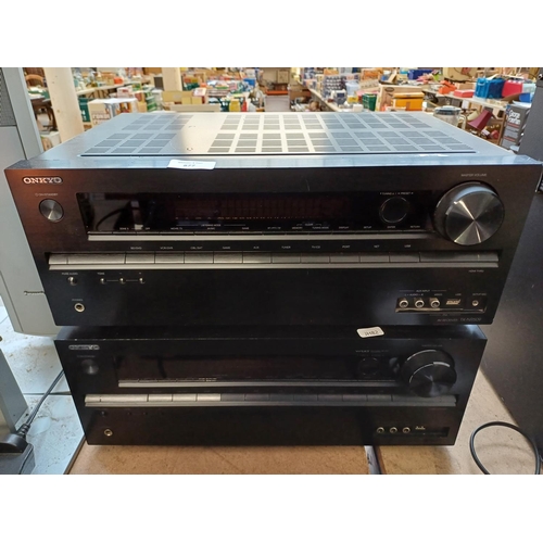 877 - Two Onkyo AV receivers, one TX-NR509 and one TX-NR414