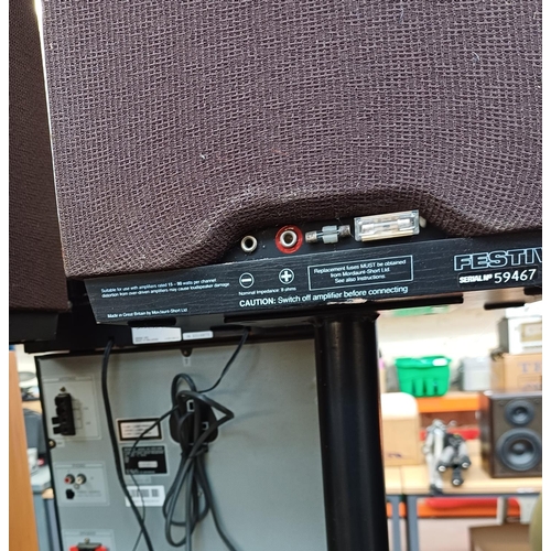 881 - Two items, one pair of Mordaunt-Short Festival 3 hi-fi speakers with fitted stands and one Sony LBT-... 