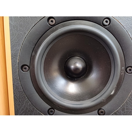 883 - Two items, one pair of KEF Cresta 8Ω two-way bookshelf hi-fi speakers and one pair of AKG K702 open ... 