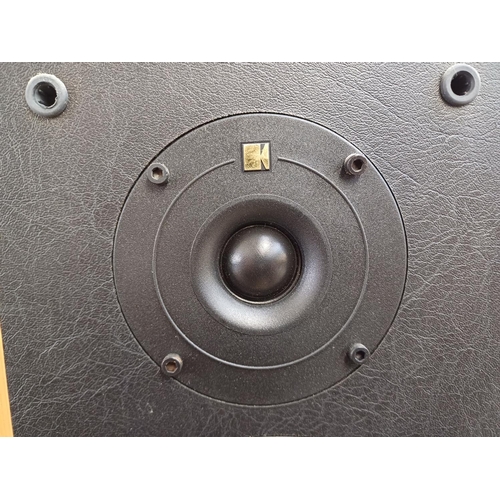 883 - Two items, one pair of KEF Cresta 8Ω two-way bookshelf hi-fi speakers and one pair of AKG K702 open ... 