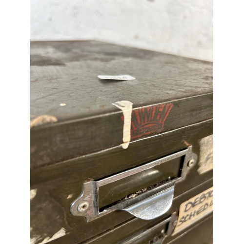 138 - A mid 20th century Howden military green metal ten drawer office filing cabinet - approx. 88cm high ... 