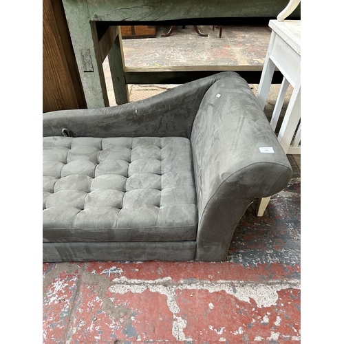 152 - A modern fabric upholstered storage chaise longue