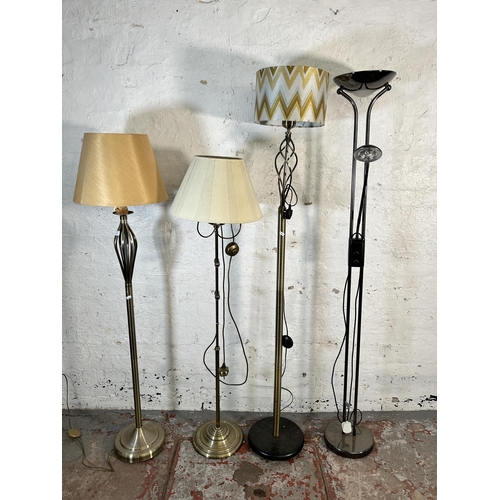 158 - Four modern standard lamps - largest approx. 182cm high