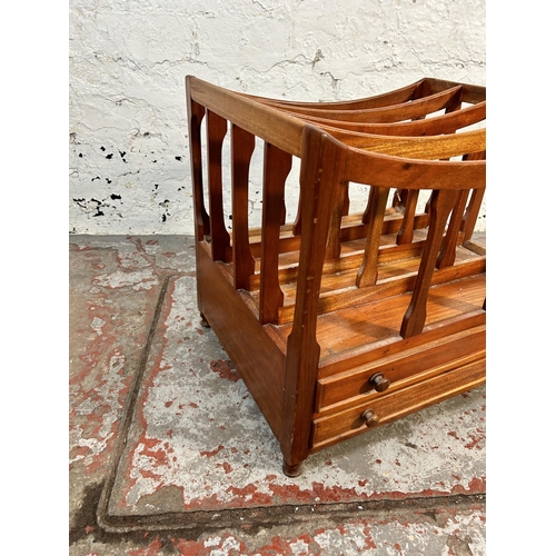 179 - A 19th century style mahogany four division Canterbury magazine rack - approx. 45cm high x 46cm wide... 