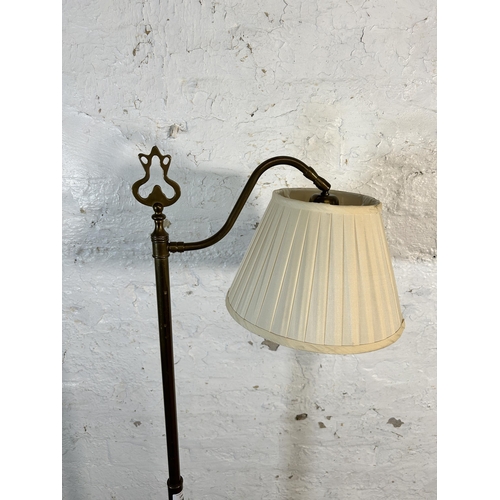 186 - A Laura Ashley brass standard lamp - approx. 144cm high