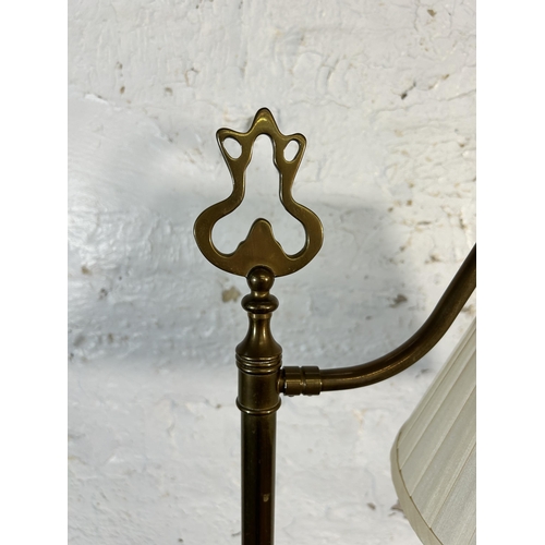 186 - A Laura Ashley brass standard lamp - approx. 144cm high