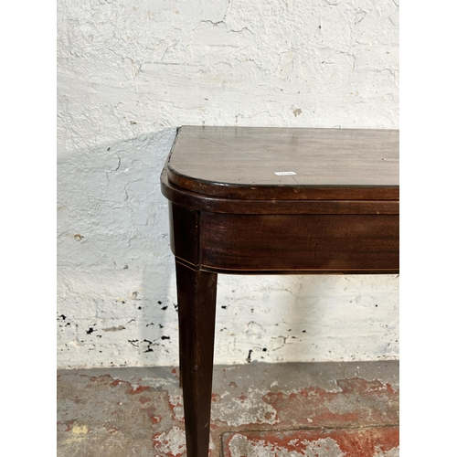 191 - A 19th century inlaid mahogany fold over tea table - approx. 73cm high x 91cm wide x 45cm deep