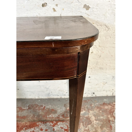 191 - A 19th century inlaid mahogany fold over tea table - approx. 73cm high x 91cm wide x 45cm deep