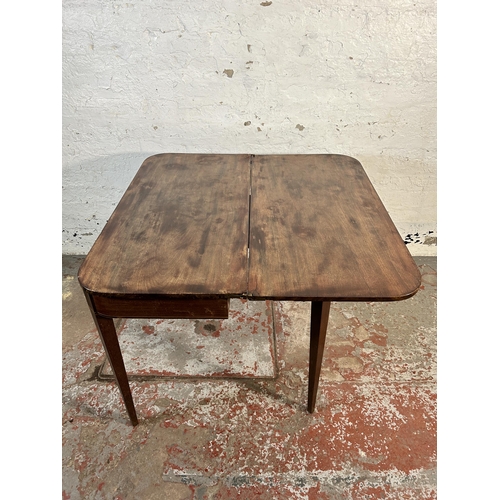 191 - A 19th century inlaid mahogany fold over tea table - approx. 73cm high x 91cm wide x 45cm deep