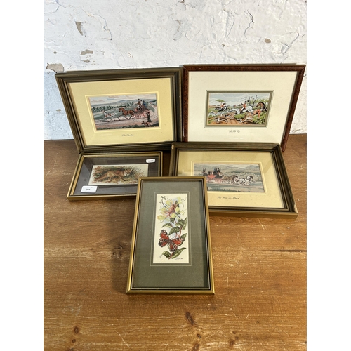 244 - Five framed J. & J. Cash Ltd. woven silk pictures to include limited edition 'The Tandem', limited e... 