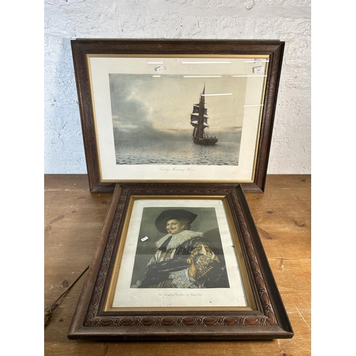 246 - Two oak framed prints, The Laughing Cavalier and Early Morning Haze