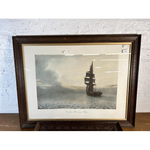 246 - Two oak framed prints, The Laughing Cavalier and Early Morning Haze