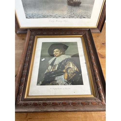 246 - Two oak framed prints, The Laughing Cavalier and Early Morning Haze