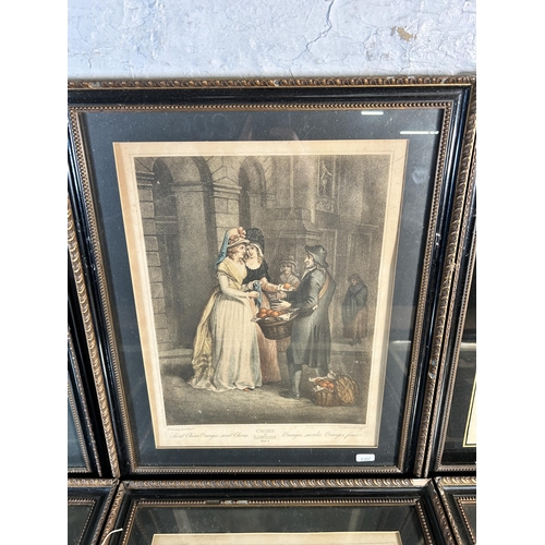 247 - Nine 19th century framed Cries of London coloured engravings - approx. 53cm high x 43cm wide