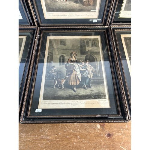 247 - Nine 19th century framed Cries of London coloured engravings - approx. 53cm high x 43cm wide